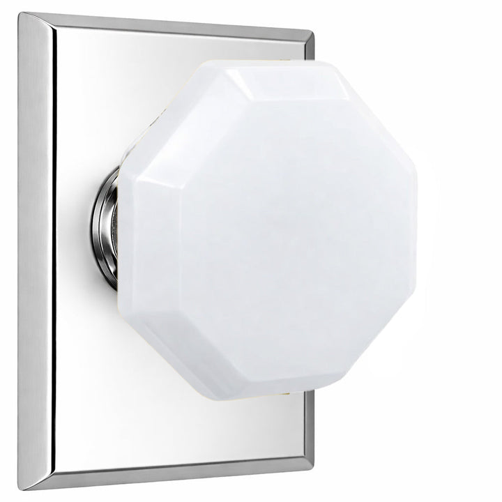 Magnifique® Rectangular Door Set with White Milk Glass Knobs (Several Finishes Available)