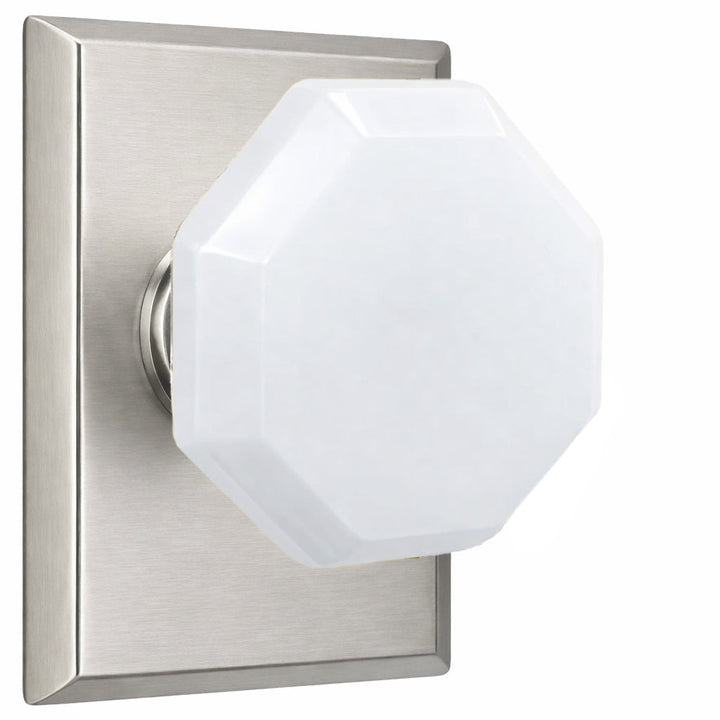 Magnifique® Rectangular Door Set with White Milk Glass Knobs (Several Finishes Available)