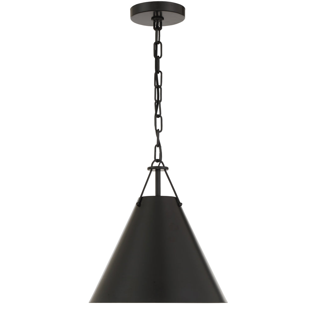 Crystorama Crystorama Xavier 1 Light Matte Black Mini Pendant
