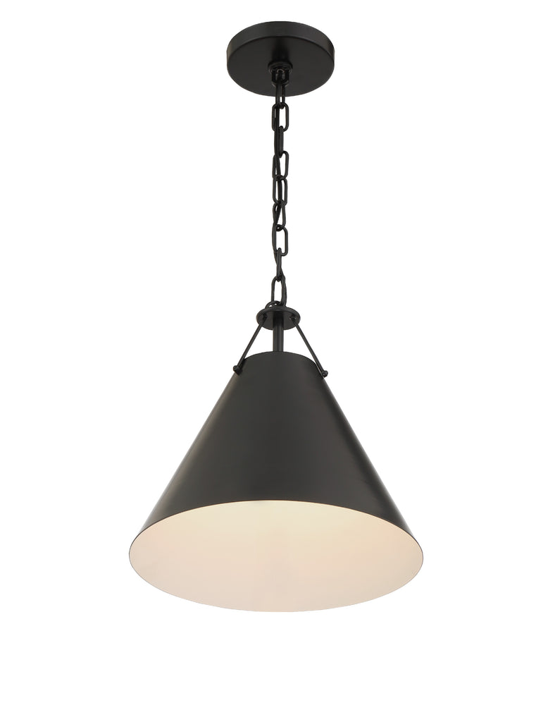 Crystorama Crystorama Xavier 1 Light Matte Black Mini Pendant