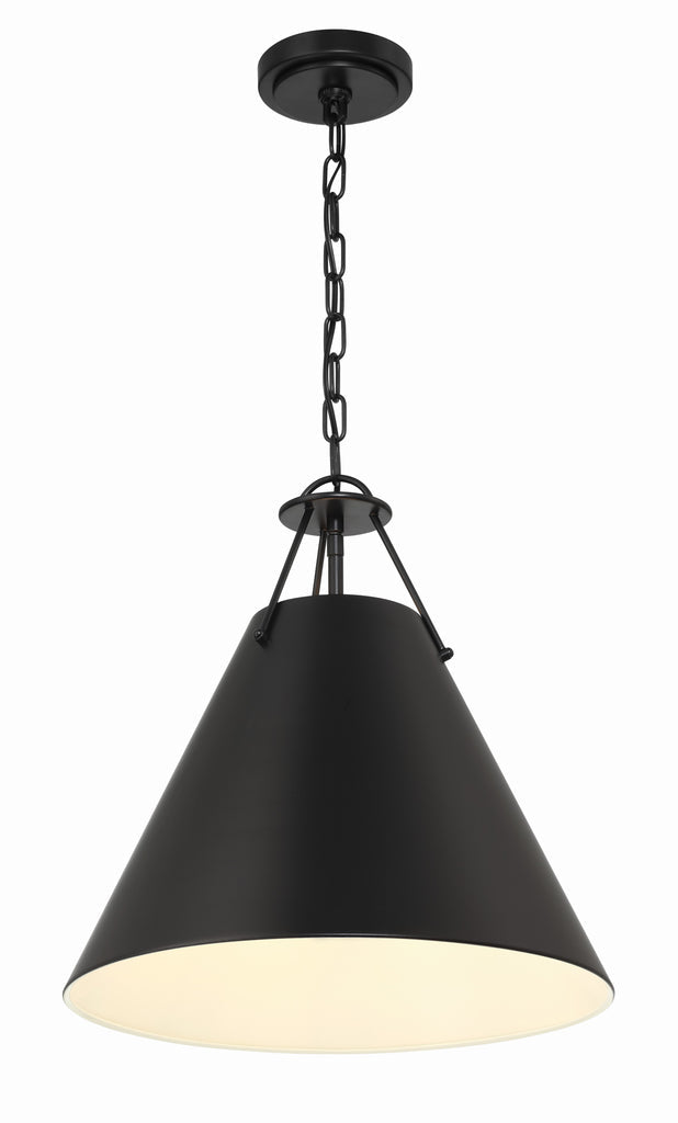 Crystorama Crystorama Xavier 3 Light Matte Black Pendant