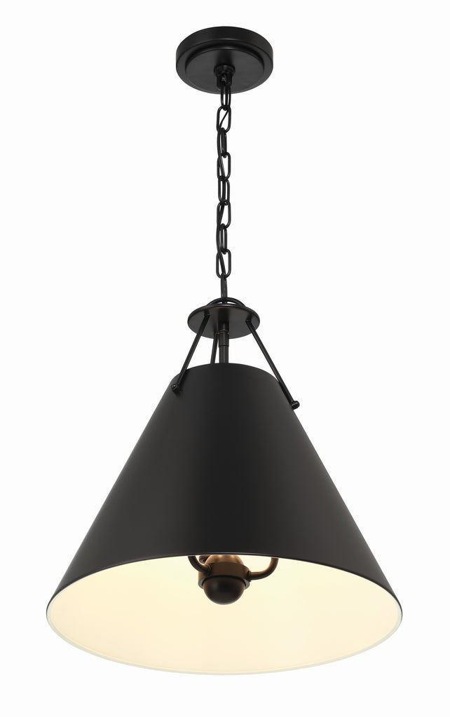 Crystorama Crystorama Xavier 3 Light Matte Black Pendant