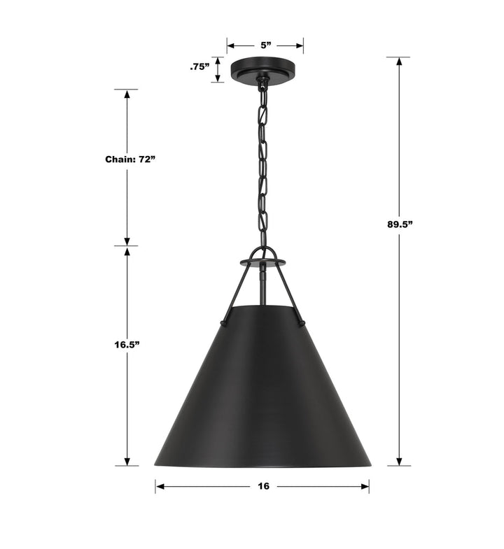 Crystorama Crystorama Xavier 3 Light Matte Black Pendant