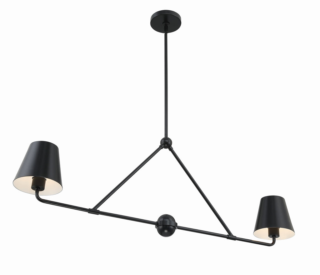 Crystorama Crystorama Xavier 2 Light Matte Black Chandelier