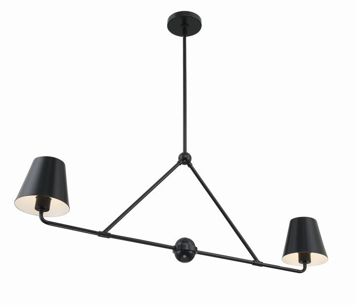 Crystorama Crystorama Xavier 2 Light Matte Black Chandelier
