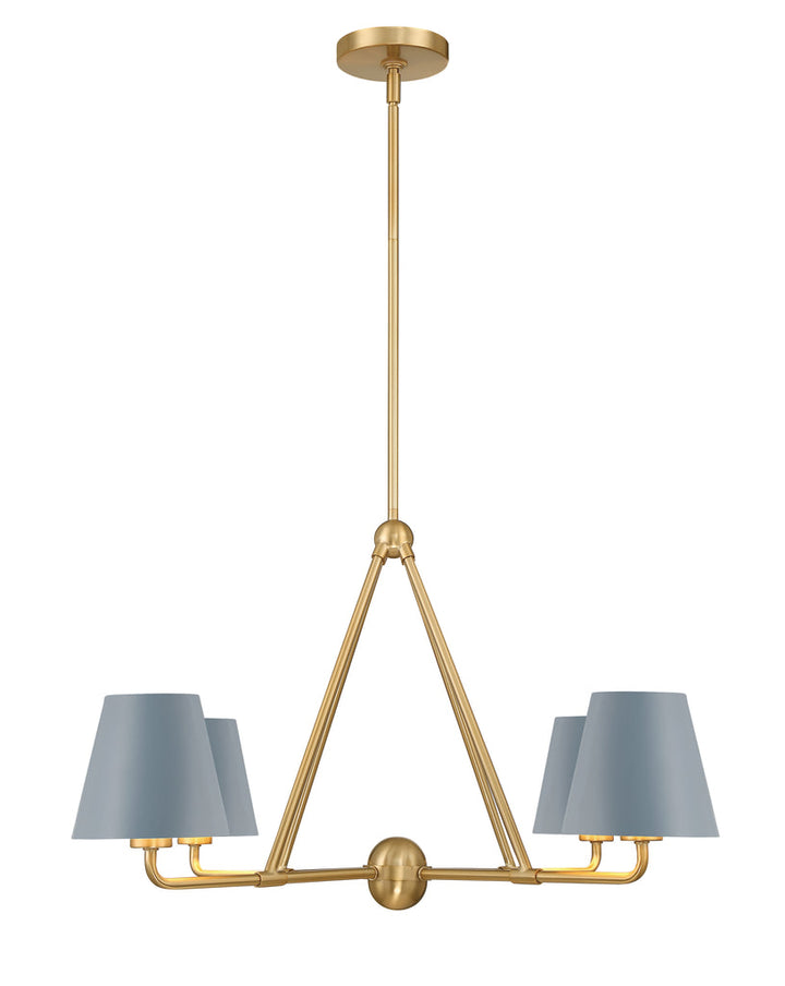 Crystorama Crystorama Xavier 4 Light Vibrant Gold + Blue Chandelier