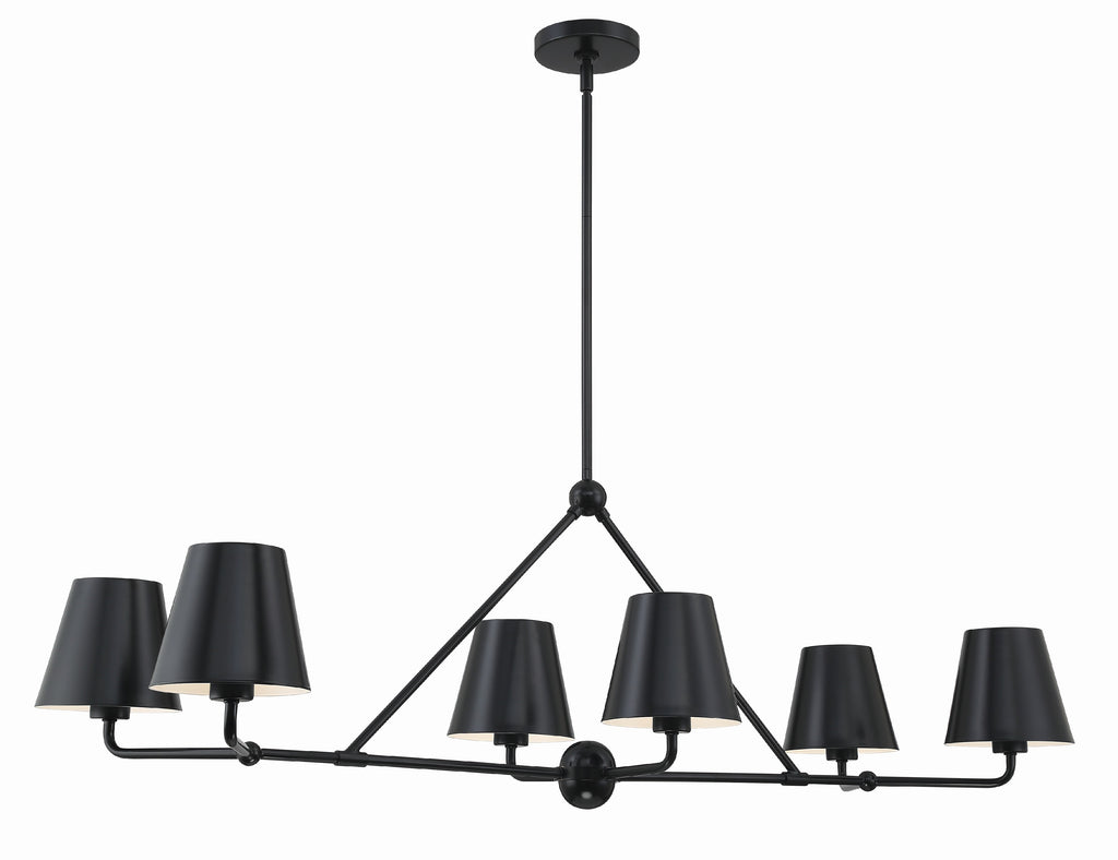 Crystorama Crystorama Xavier 6 Light Matte Black Chandelier