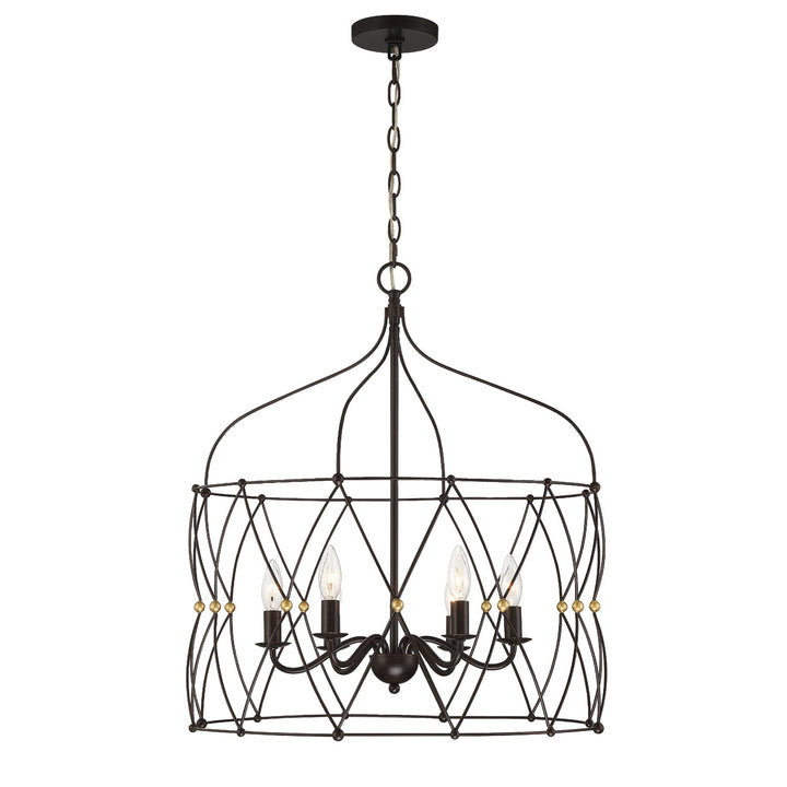 Crystorama Crystorama Zucca 6 Light English Bronze + Antique Gold Chandelier