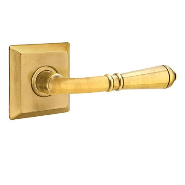 Brass Classic Hardware - Double Dummy Turino Door Lever With Quincy Rosette in Flat Black - 8531TUS19 - Emtek Hardware EMTEK