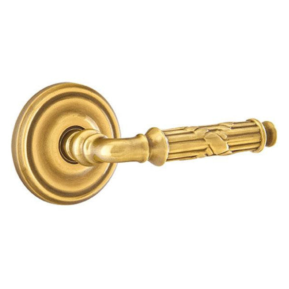 Solid Brass Ribbon & Reed Lever With Regular Rosette EMTEK