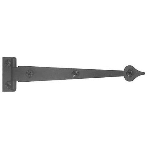 6 1/2 Inch Cast Iron Strap Hinge: Pair of Black Matte Iron Strap Hinges (Offset) ACORN MANUFACTURING