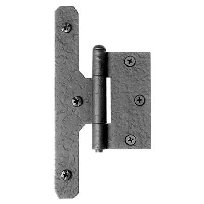 7 Inch Cast Iron Half H Hinge: Pair of Black Matte Iron Hinges (Flush Finish) ACORN MANUFACTURING