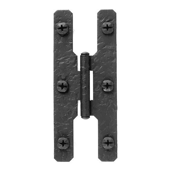 4 1/2 Inch Cast Iron H Hinge: Pair of Black Matte Iron Hinges (Flush Finish) ACORN MANUFACTURING