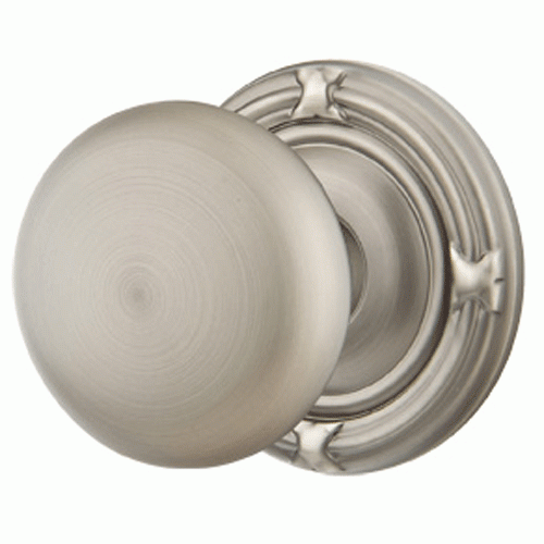 2 1/4 Inch Solid Brass Providence Door Knob Set With Ribbon & Reed Rosette (Several Finish Options) EMTEK