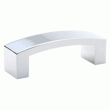 4 3/8 Inch Overall (4 Inch c-c) Bauhaus Pull (Polished Chrome Finish) EMTEK