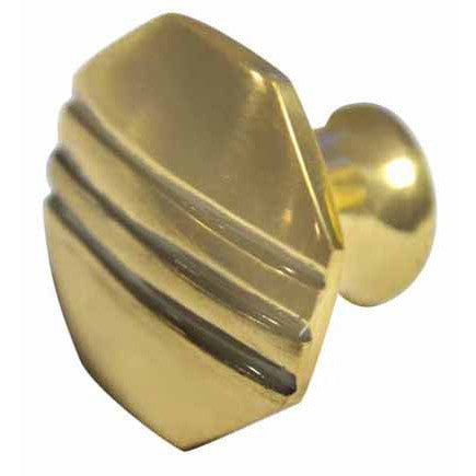 Black Striped Aged 1 Inch Pure Brass Art Deco Cabinet Knob (Polished Brass Finish) COPPER MOUNTAIN HARDWARE