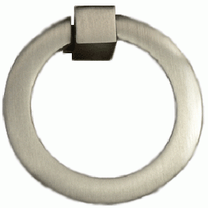 2 Inch Mission Style Solid Brass Drawer Ring Pull Hand Wrought (Brushed Nickel) COPPER MOUNTAIN HARDWARE