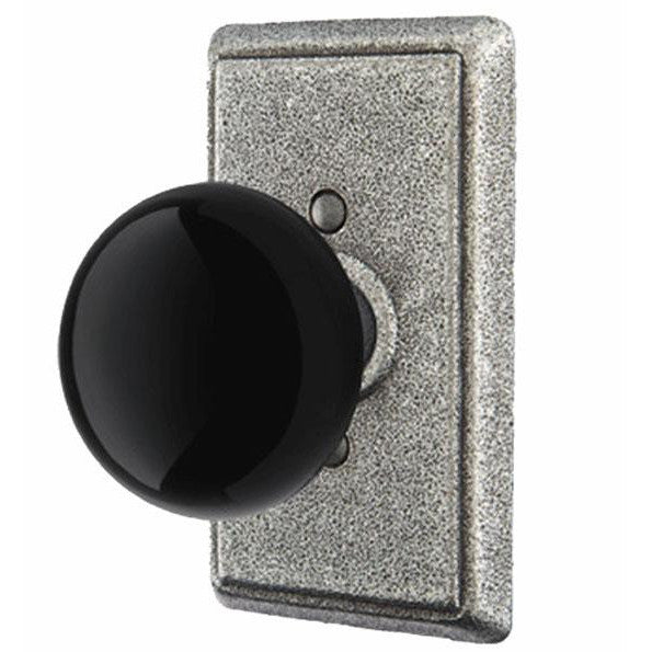 Solid Brass Black Madison Door Knob Set With Rectangular Rosette (Several Finish Options) EMTEK