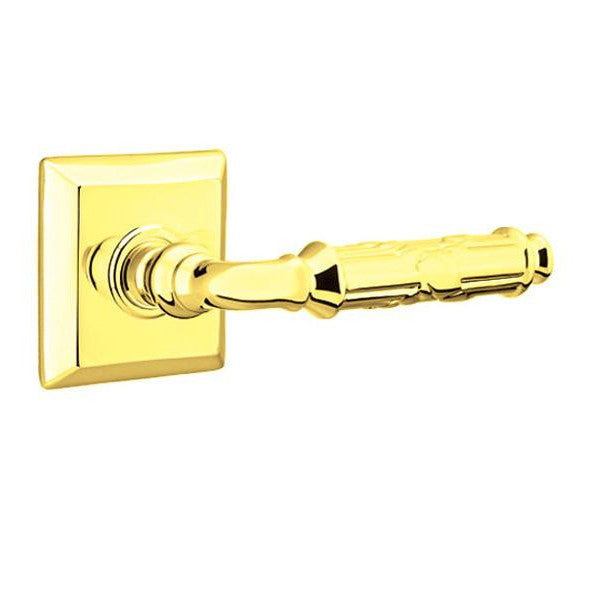 Solid Brass Ribbon & Reed Lever With Quincy Rosette (Many Finishes Available) EMTEK