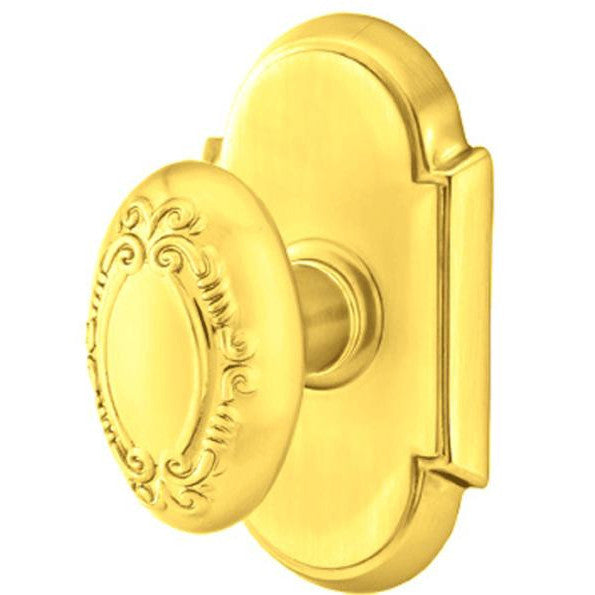 Solid Brass Victoria Door Knob Set With # 8 Rosette (Several Finish Options) EMTEK