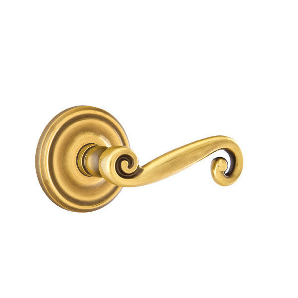 Solid Brass Rustic Lever with Regular Rectangular Rosette (Several Finishes Available) EMTEK