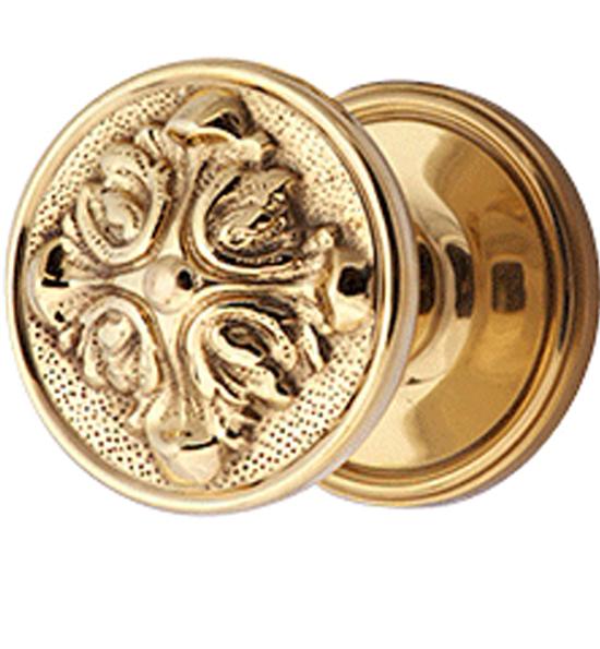 Traditional Rosette Door Knob Set with Romanesque Style Door Knobs (Several Finishes Available) COPPER MOUNTAIN HARDWARE