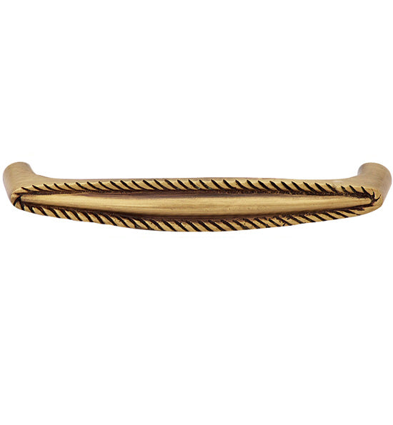 4 Inch Overall (3 3/4 Inch c-c) Solid Brass Georgian Roped Style Pull COPPER MOUNTAIN HARDWARE