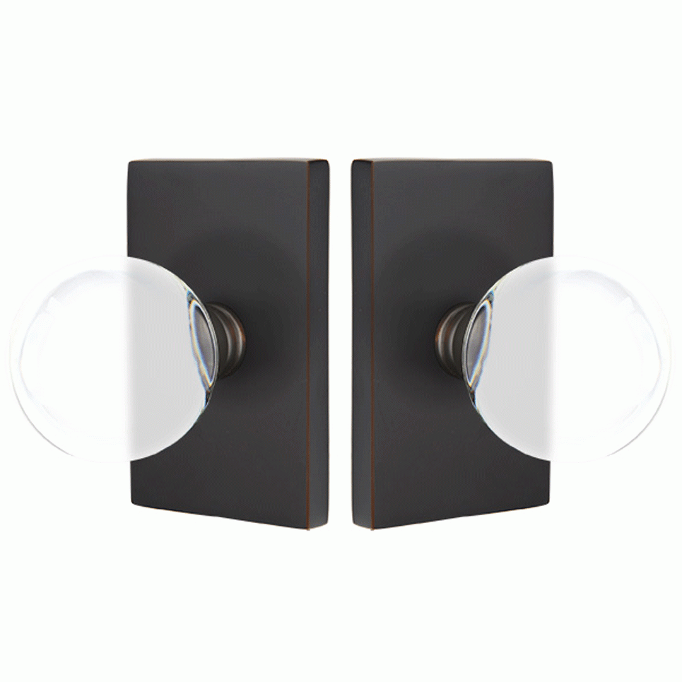 Emtek 710BL Bristol Rustic Modern Bronze Passage Door Knob Set Medium Bronze Knobset Passage NULL EMTEK