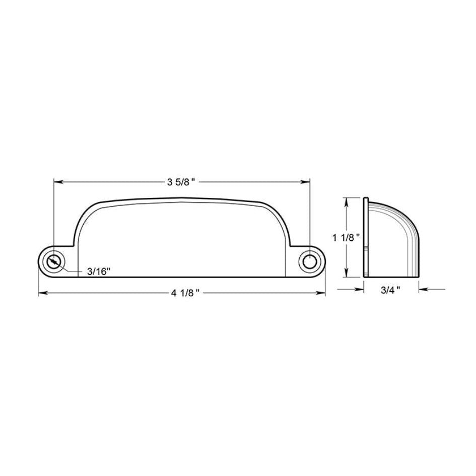 Exposed Shell Cup Pull 4 Inch (Several Finishes Available) DELTANA
