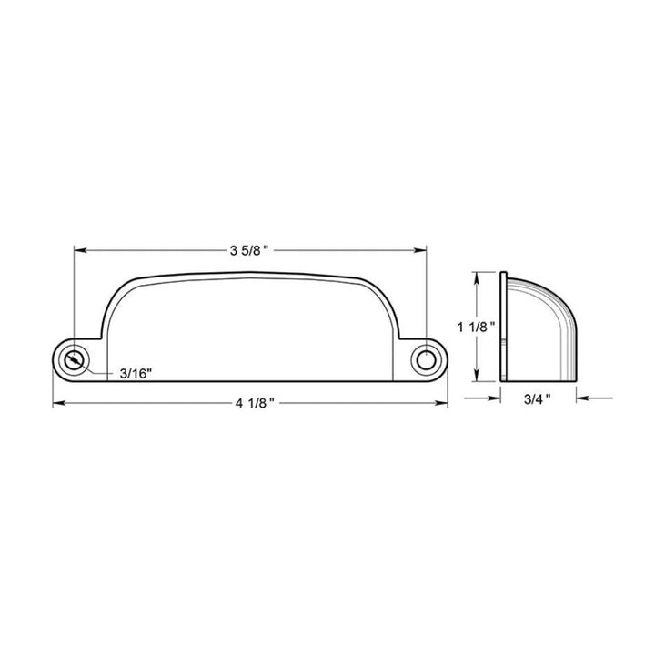 Exposed Shell Cup Pull 4 Inch (Several Finishes Available) DELTANA