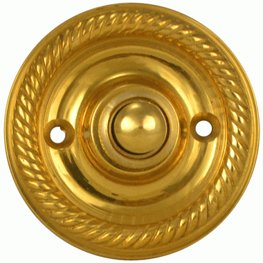 Classic Georgian Roped Doorbell Push Button (Polished Brass Finish) COPPER MOUNTAIN HARDWARE