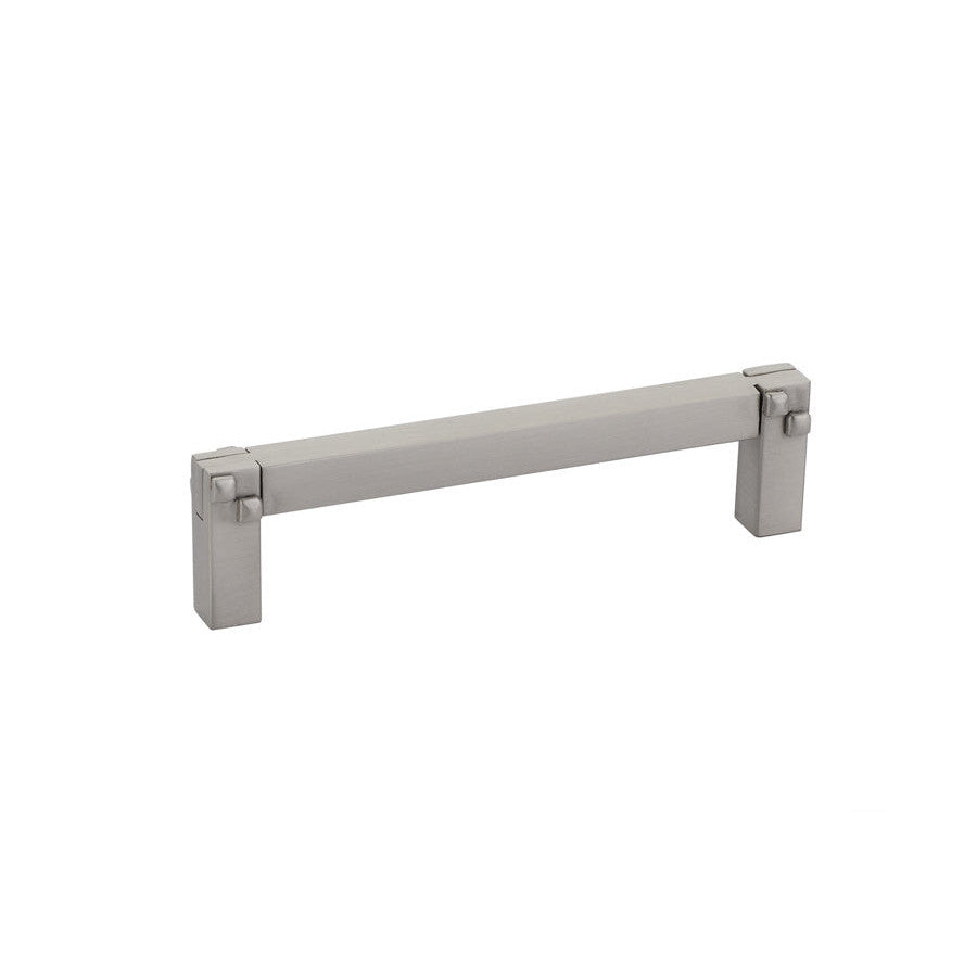 4 3/8 Inch (4 Inch c-c) Solid Brass Mortise & Tenon Pull (Satin Nickel Finish) EMTEK