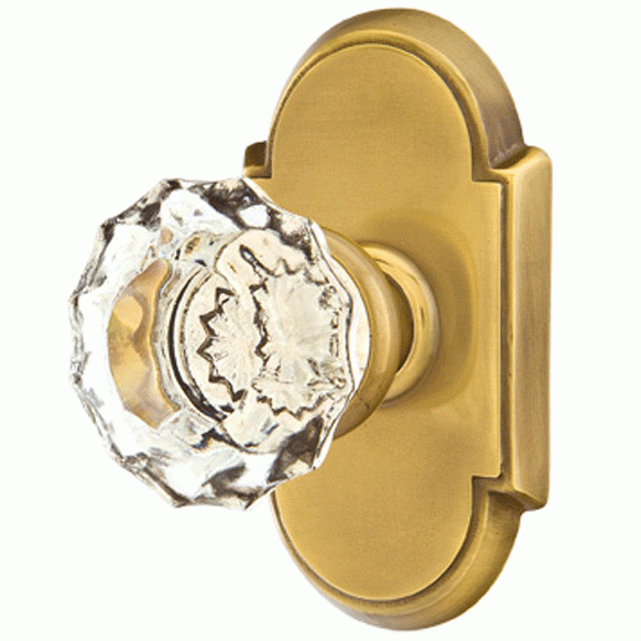 Emtek Crystal Astoria Door Knob Set With # 8 Rosette (Several Finish Options) EMTEK