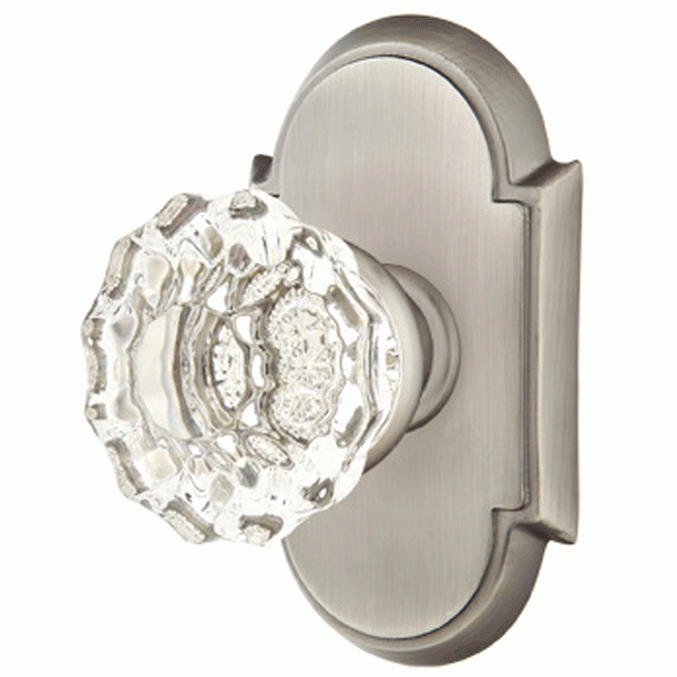 Emtek Crystal Astoria Door Knob Set With # 8 Rosette (Several Finish Options) EMTEK