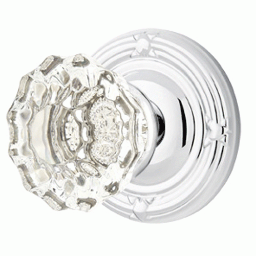 Emtek Crystal Astoria Door Knob Set With Ribbon & Reed Rosette (Several Finish Options) EMTEK