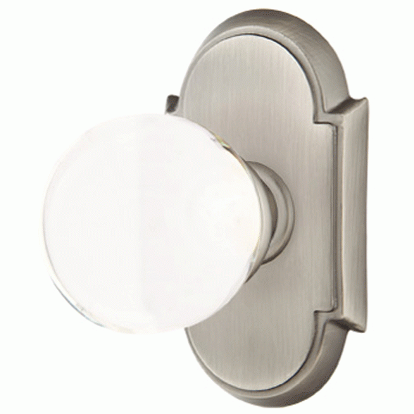 Crystal Bristol Door Knob Set With # 8 Rosette (Several Finish Options) EMTEK