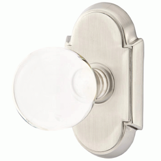 Crystal Bristol Door Knob Set With # 8 Rosette (Several Finish Options) EMTEK