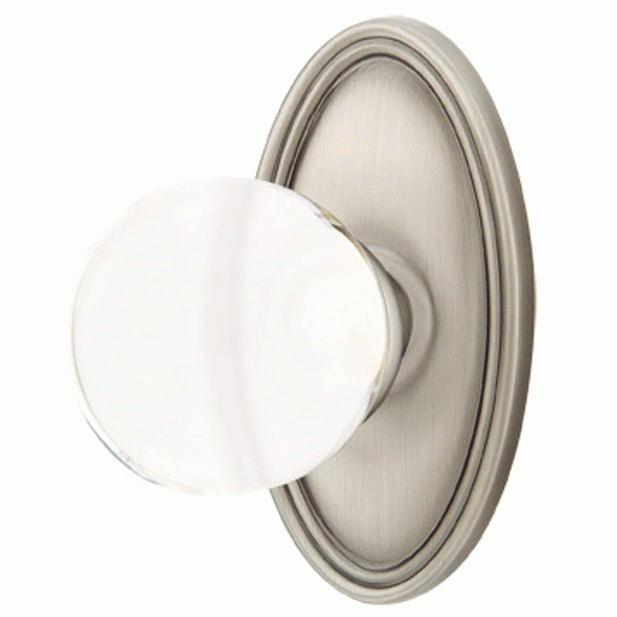 Crystal Bristol Door Knob Set With Oval Rosette (Several Finish Options) EMTEK