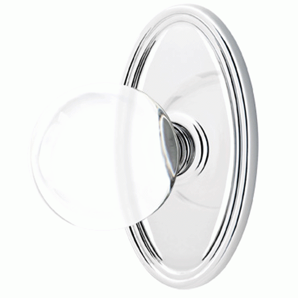 Crystal Bristol Door Knob Set With Oval Rosette (Several Finish Options) EMTEK