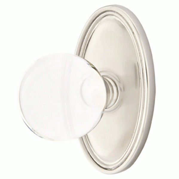 Crystal Bristol Door Knob Set With Oval Rosette (Several Finish Options) EMTEK