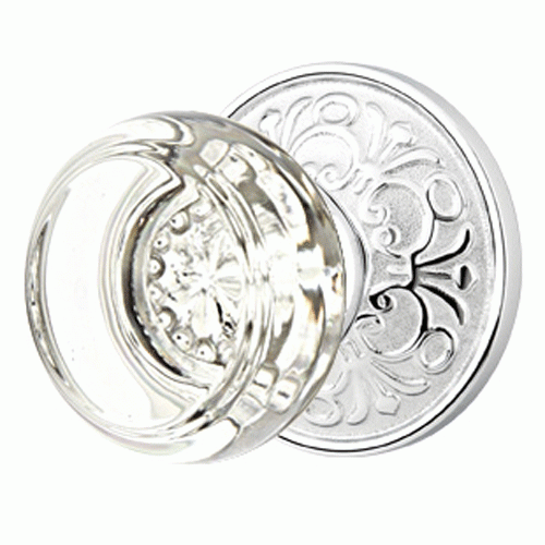 Emtek Crystal Georgetown Door Knob Set With Lancaster Rosette EMTEK