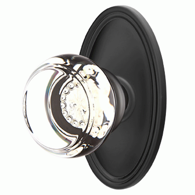 Emtek Crystal Georgetown Door Knob Set With Oval Rosette (Several Finishes Available) EMTEK