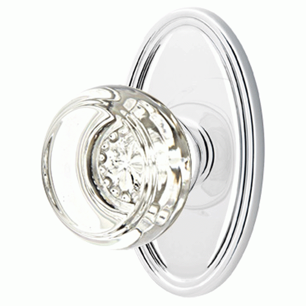 Emtek Crystal Georgetown Door Knob Set With Oval Rosette (Several Finishes Available) EMTEK