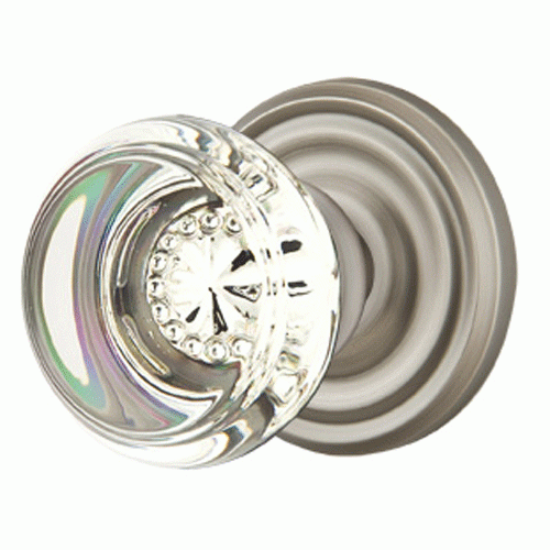 Crystal Georgetown Door Knob Set With Regular Rosette (Several Finish Options) EMTEK