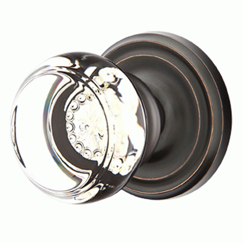 Crystal Georgetown Door Knob Set With Regular Rosette (Several Finish Options) EMTEK