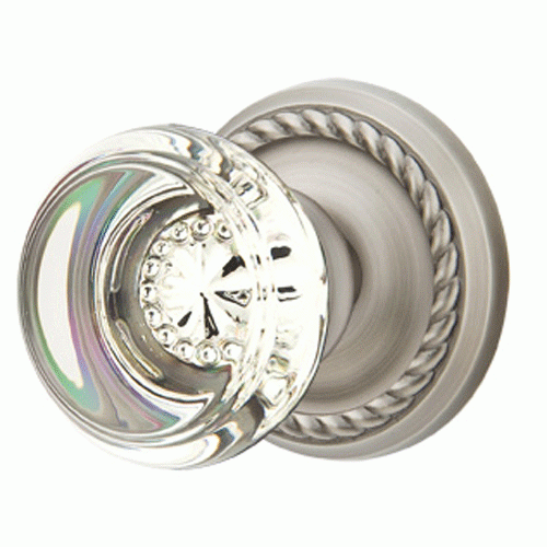 Crystal Georgetown Door Knob Set With Rope Rosette (Several Finish Options) EMTEK