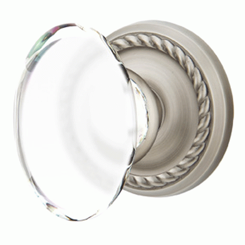 Crystal Hampton Door Knob Set With Rope Rosette (Several Finish Options) EMTEK