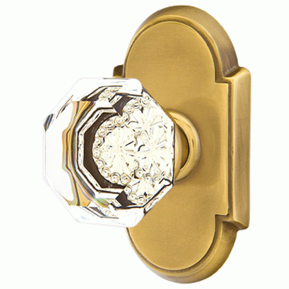 Emtek Crystal Old Town Clear Door Knob Set With # 8 Rosette (Several Finish Options) EMTEK