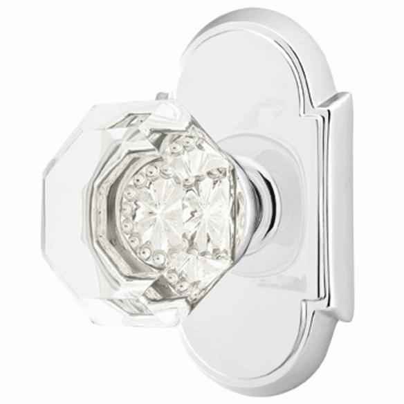 Emtek Crystal Old Town Clear Door Knob Set With # 8 Rosette (Several Finish Options) EMTEK