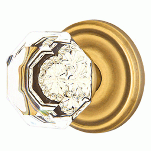 Emtek Crystal Old Town Clear Door Knob Set With Regular Rosette (Several Finish Options) EMTEK